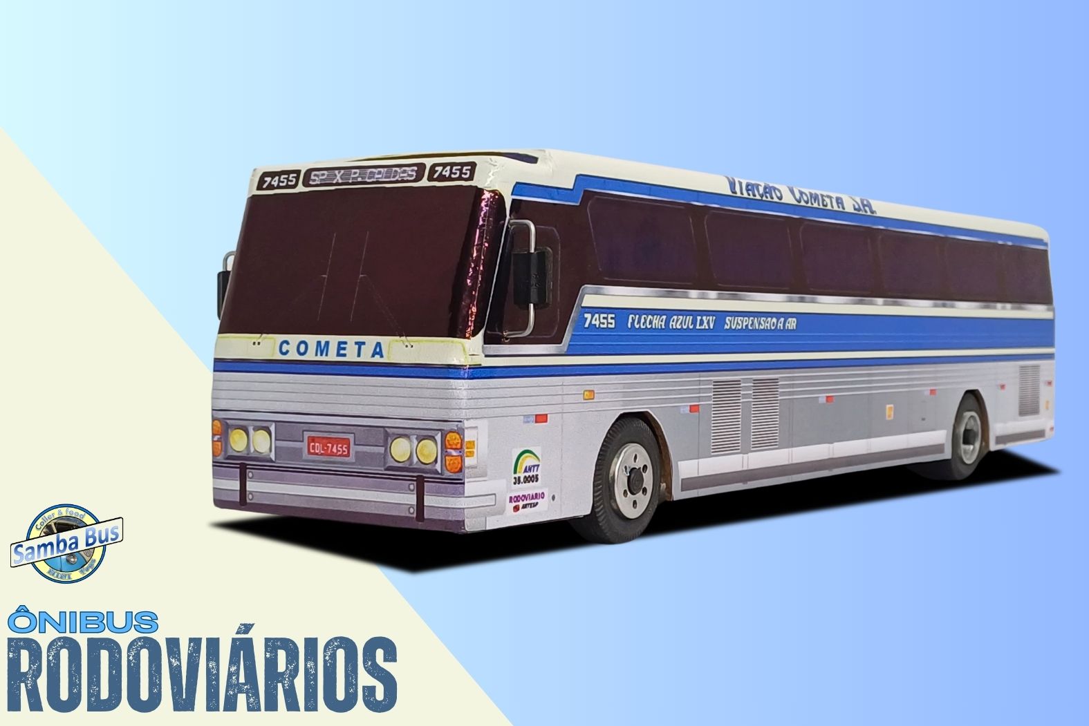 Miniatura de Ônibus rodoviário Samba Bus Miniaturas