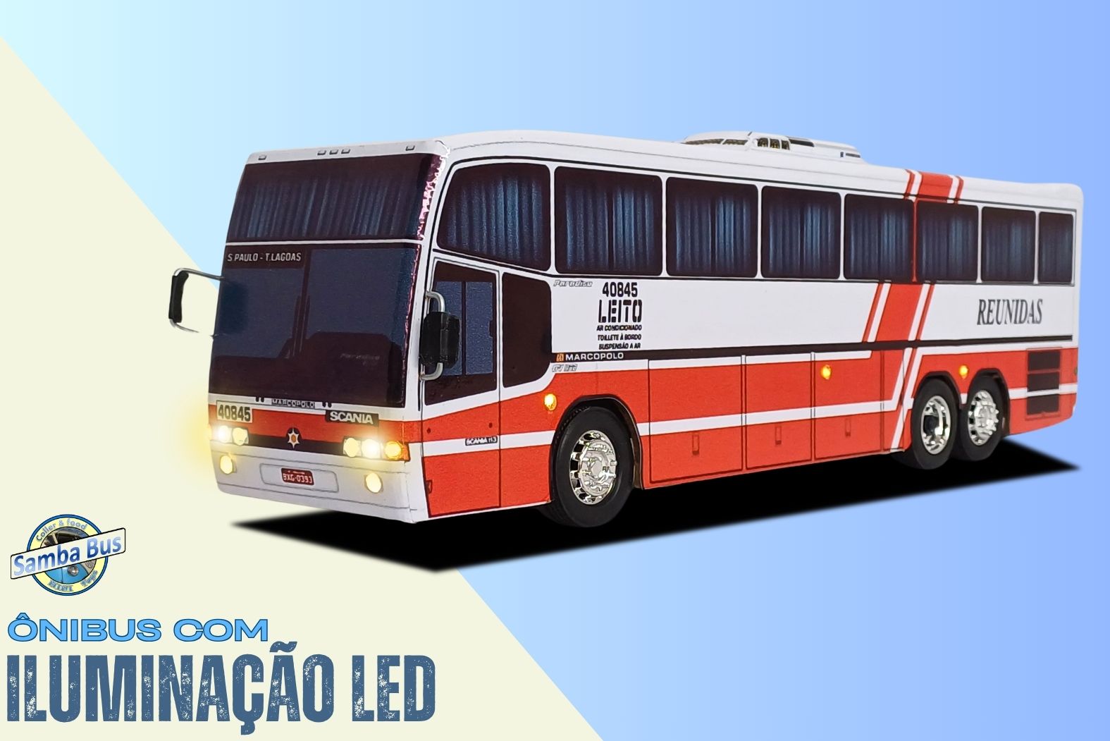 Miniaturas de Ônibus Iluminação Led