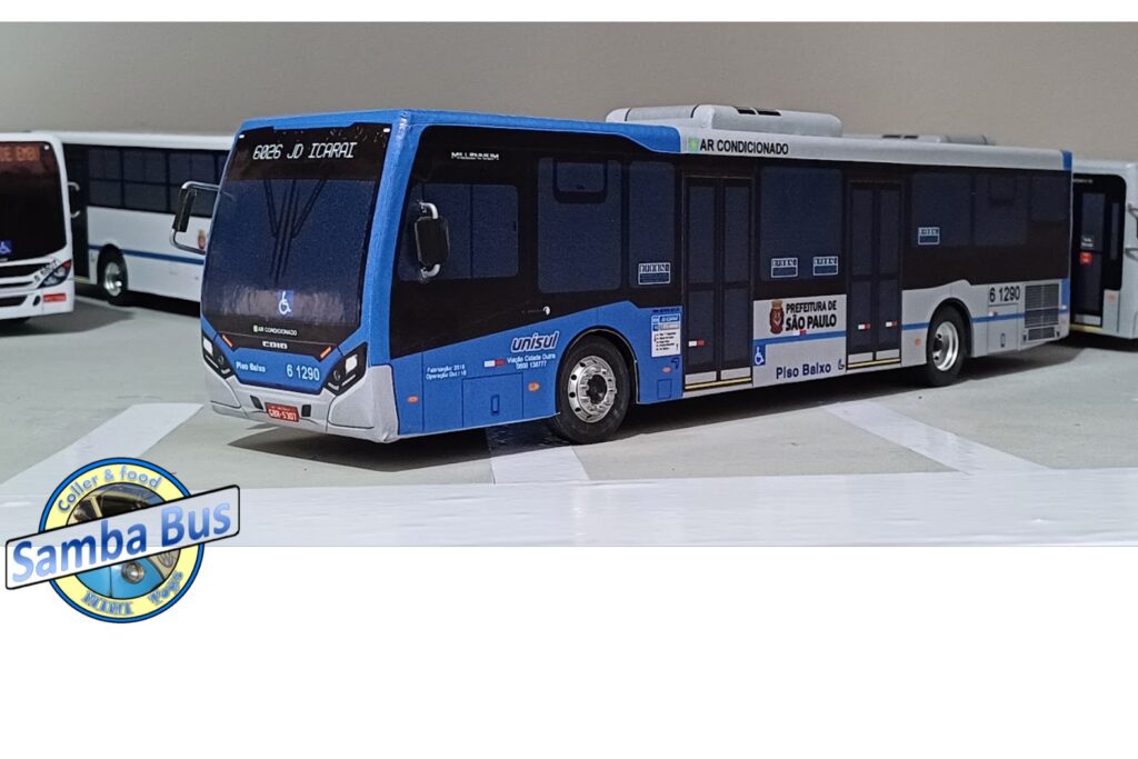 Miniatura de Ônibus Urbano Samba Bus Miniaturas Caio Millennium