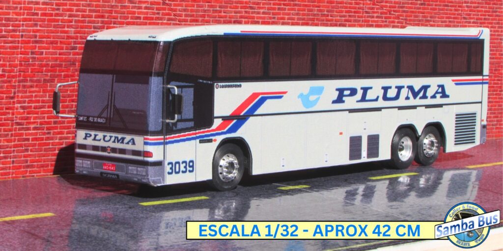 Miniatura de Ônibus Pluma Marcopolo G4 Escala 1/32 3 Miniatura Ônibus Pluma Marcopolo G4 (1)