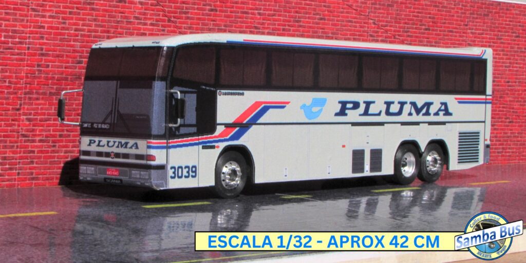 Miniatura de Ônibus Rodoviário Pluma Marcopolo G4