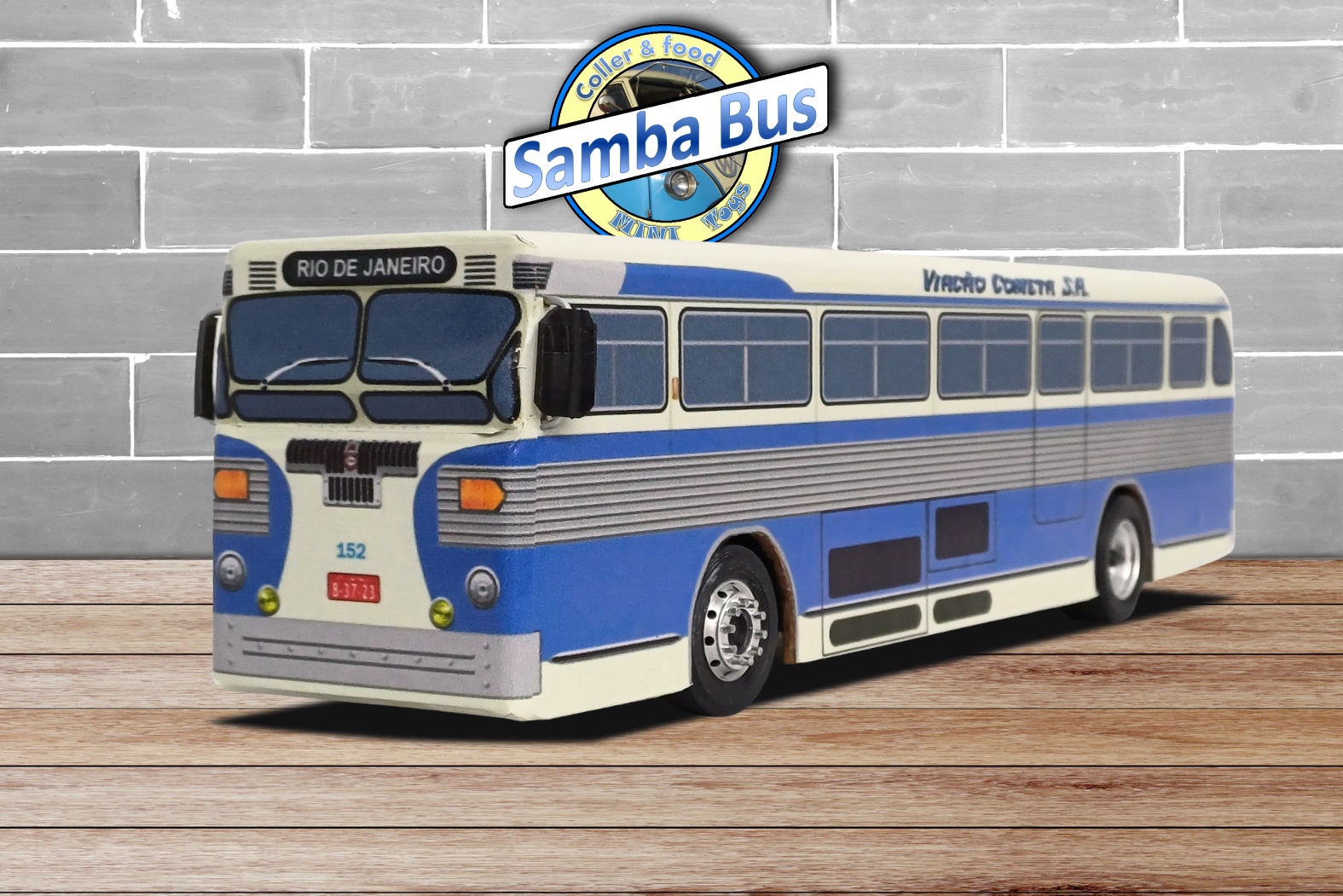 Miniatura de Ônibus Cometa Antigo GMC Twin Coach Escala 1/32