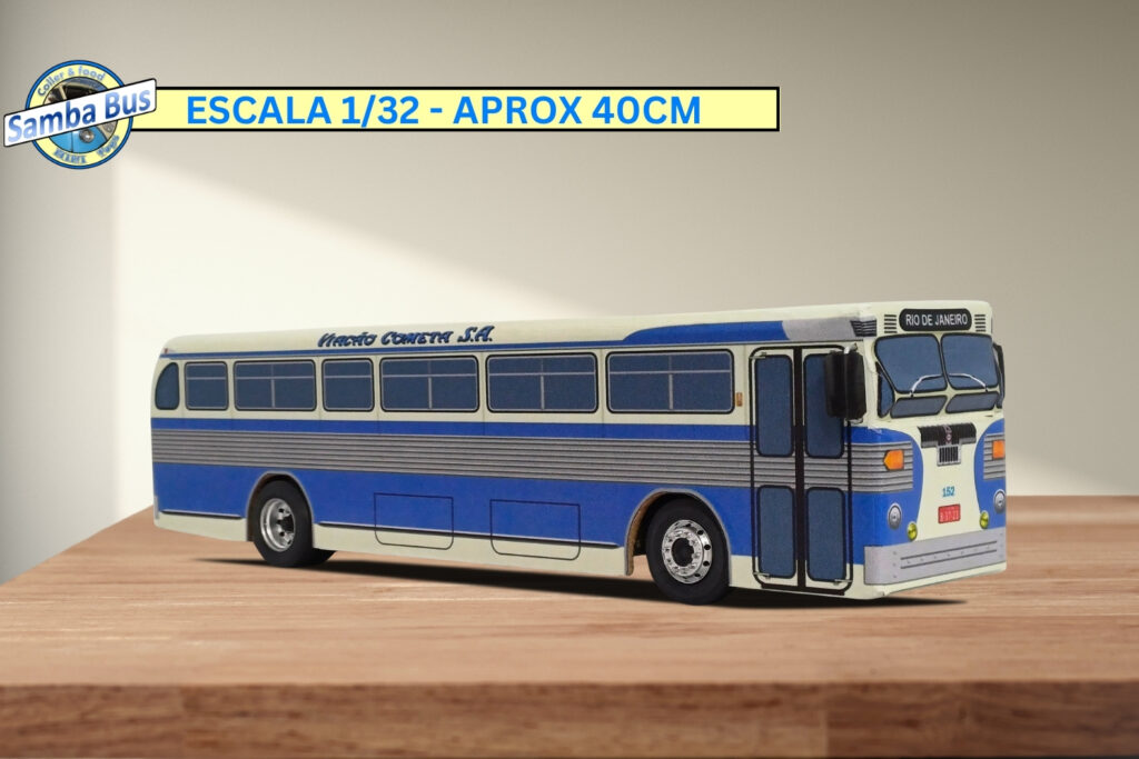 Miniatura de Ônibus Cometa Antigo GMC Twin Coach