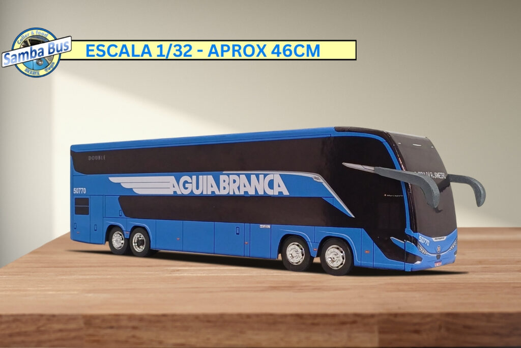 Miniatura de Ônibus Viação Águia Branca Marcopolo G8 Samba Bus