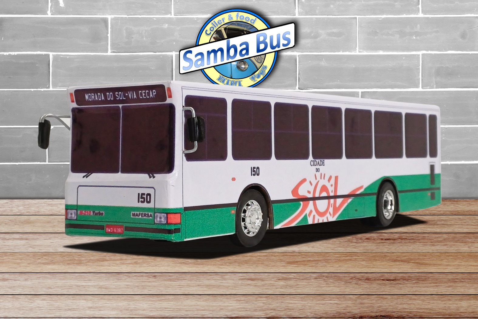 Ônibus de miniatura Mafersa M-210 Escala 1/32 Cidade do Sol