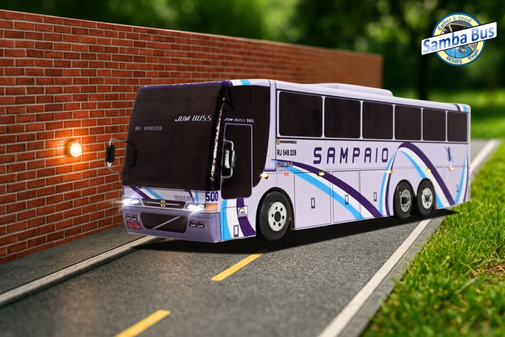 Miniatura de Ônibus com LED Samba Bus Miniaturas Viação Sampaio