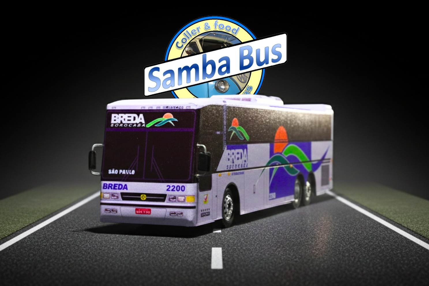 Miniatura de Ônibus Breda Sorocaba Busscar Jum Buss Escala 1/32