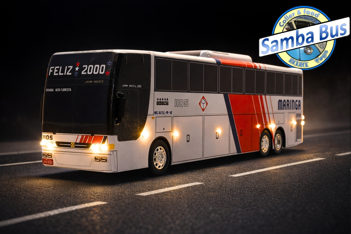 Miniatura de Ônibus Expresso Maringá Busscar Jum Buss