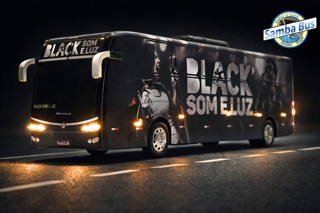 Miniatura de Ônibus de Banda Black Som e Luz Marcopolo G6 (1)
