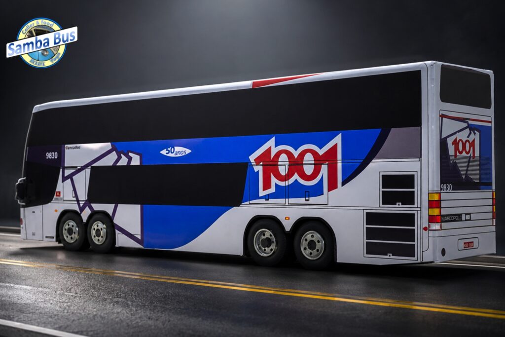 Miniatura de Ônibus Viação 1001 Marcopolo Paradiso GV 1800DD 9830 Auto Viação 1001