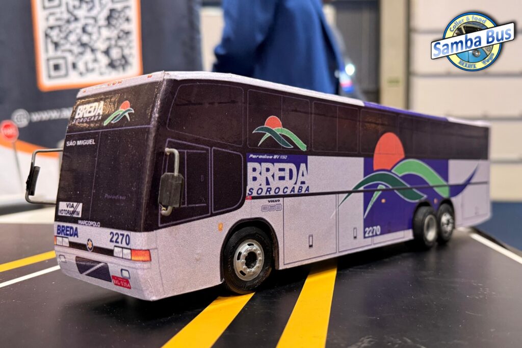 Miniatura de Ônibus Breda Sorocaba Volvo - Escala 1/24